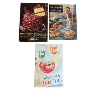 Vtg Cookbooks Nestle Perfect Endings Crisco General Foods Jelly Booklets 1940s